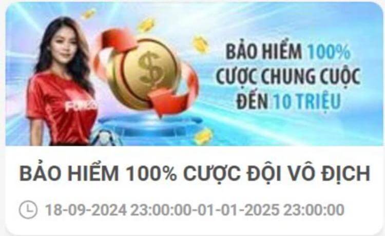 bảo hiểm 100% cược chung cuộc