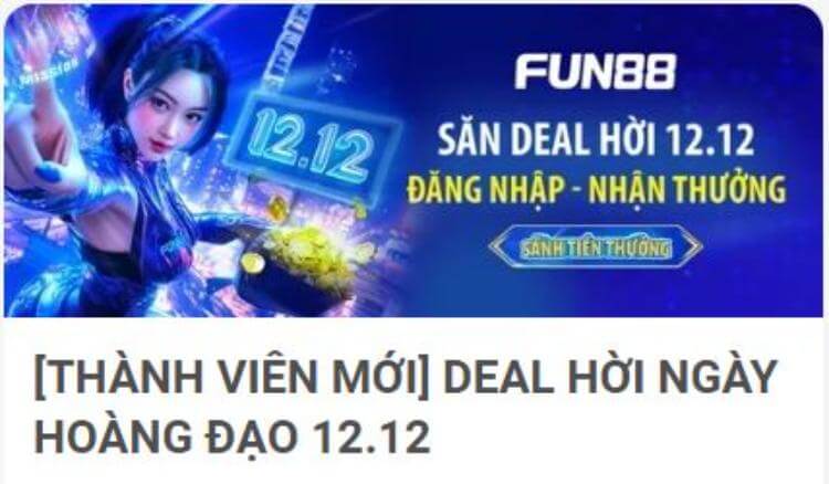 săn deal hời 12.12 Fun88