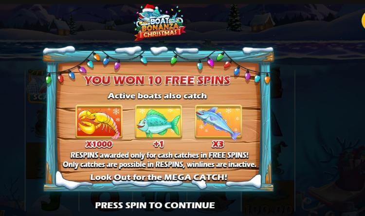 Boat Bonanza Christmas free spin