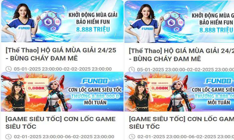 Khuyến mãi Thể thao - Game siêu tốc Fun88