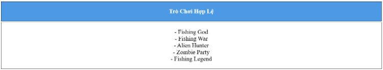 trò chơi hợp lệ