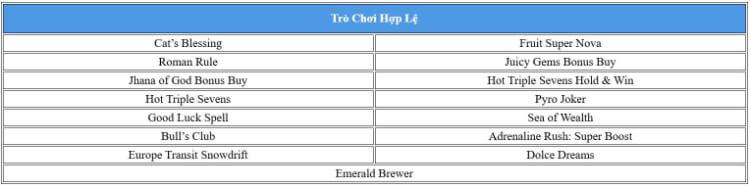 Trò chơi hợp lệ 