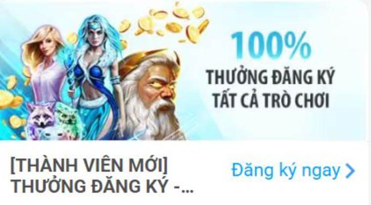 Thưởng nạp đầu 100%