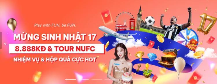 mừng sinh nhật 17 Fun88