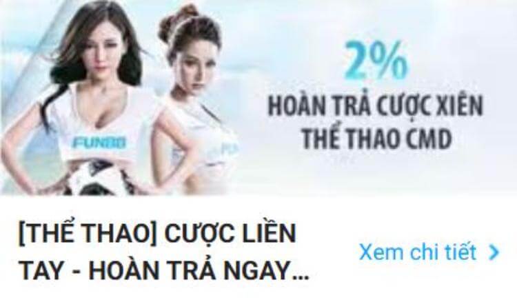 CMD thưởng 2% hoàn trả
