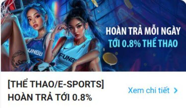 Hoàn trả thể thao 0.8%