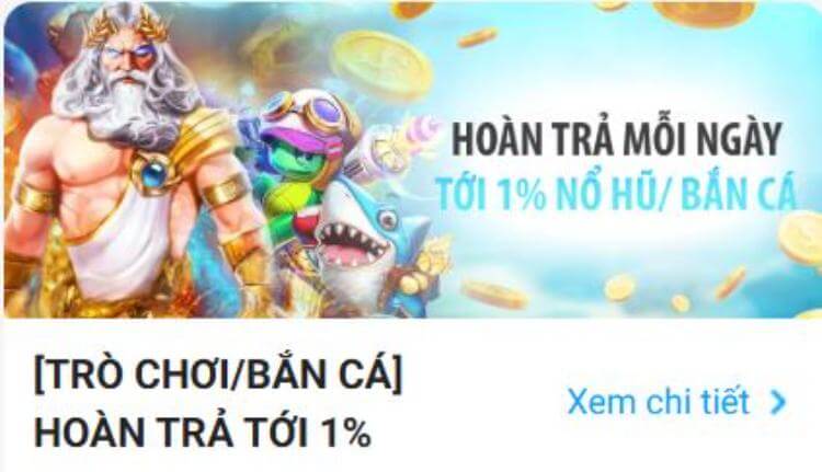 hoàn trả 1%