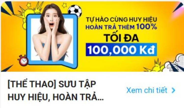hoàn trả thể thao 100%