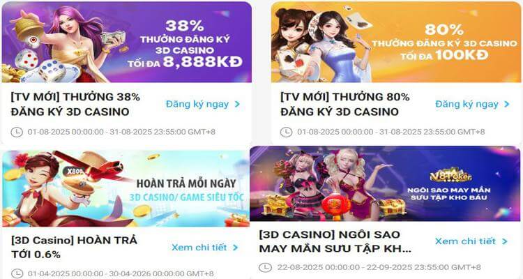 Khuyến mãi 3d casino